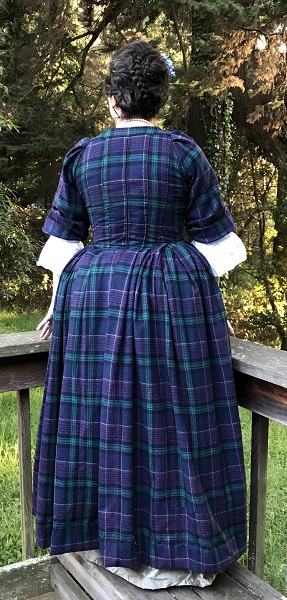 1740s Reproduction Plaid Dress Panier Back.