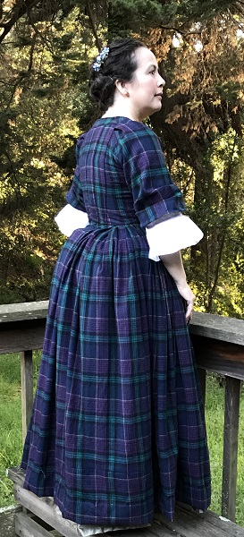 1740s Reproduction Plaid Dress Panier Right.