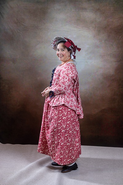 Reproduction 1760s Pet en l'air at Costume College August 2022. Simplicity S8578. Photo by Mark Edwards Photography. 