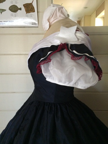 Reproduction Mid Victorian Dark Navy Ballgown Left