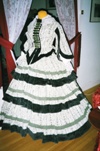 1860s Reproduction Day Dress: quarter view