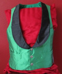 Reproduction Victorian Men's Green Medium Waistcoat Front. 