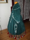 Reproduction Mid-Victorian Cloak/Coat  blue corderoy left three quarter view