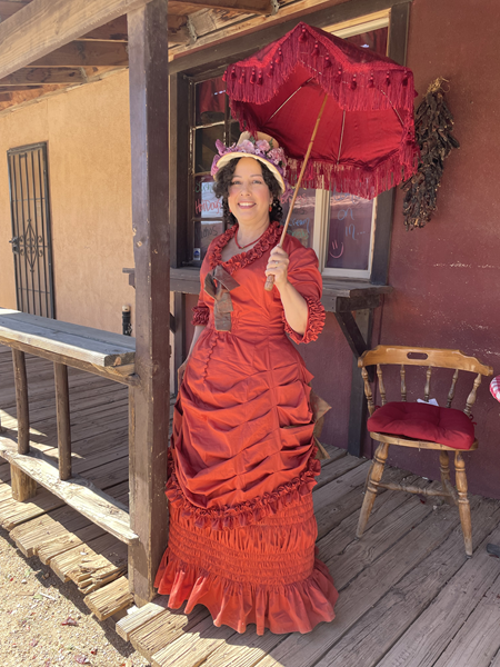 Reproduction 1881 Pumpkin Spice Bustle at Tombstone October 2021. McCall's M8189. 
