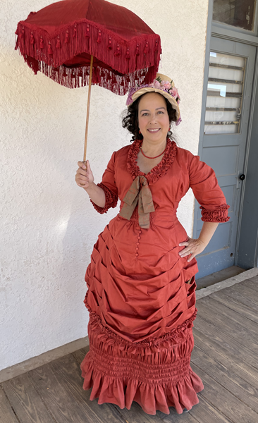 Reproduction 1881 Pumpkin Spice Bustle at Tombstone October 2021. McCall's M8189. 