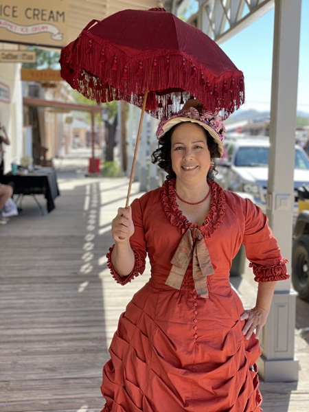 Reproduction 1881 Pumpkin Spice Bustle at Tombstone October 2021. McCall's M8189. 