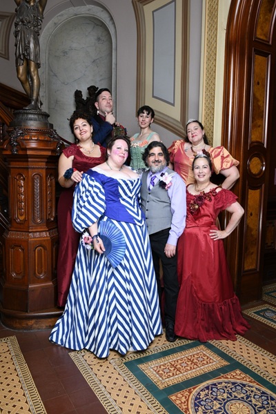 Reproduction 1890s Burgundy Ballgown at Crocker ArtMix Prom 2025. 