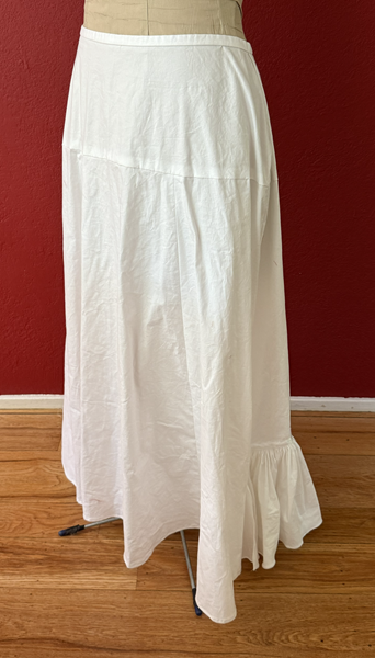 Reproduction Petticoat Left Quarter View. Laughing Moon 102 