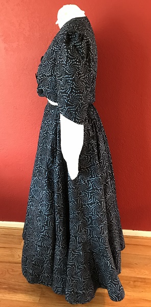 Reproduction Edwardian Navy Batik Walking Outfit Left.