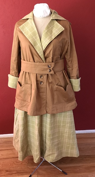 Reproduction 1916 Green Plaid Suit Front. 