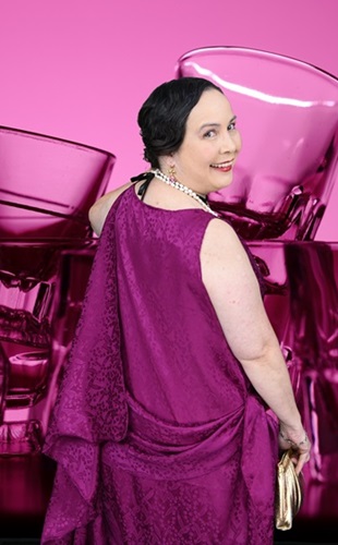 Reproduction 1920s Magenta Evening Dress at Crocker ArtMix April 2023. Photo by Dez Vision Photography.
