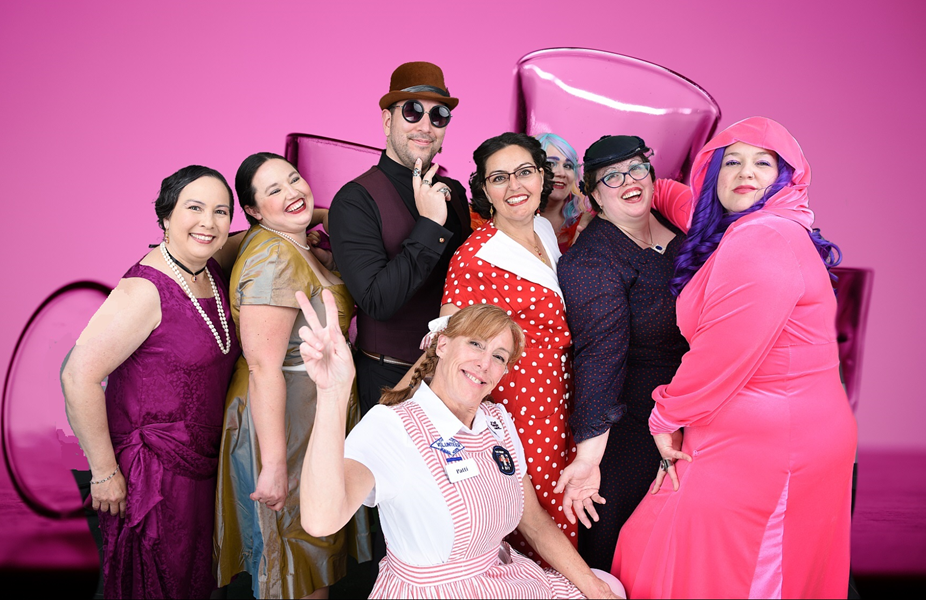 Reproduction 1920s Magenta Evening Dress at Crocker ArtMix April 2023. Photo by Dez Vision Photography. 