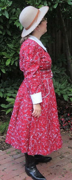 1950s Reproduction Western Swing Red Dog Dress Right.