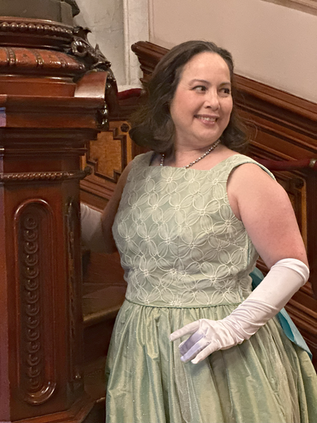 Reproduction 1953 Green Evening Dress