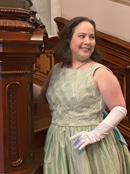 Reproduction 1953 Green Evening Dress 