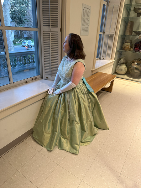 Reproduction 1953 Green Evening Dress