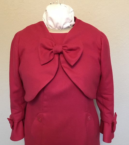 Dolores Umbridge Hot Pink Shrug 1960s Style Front. 