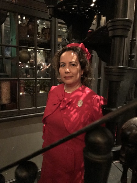 Dolores Umbridge Hot Pink Dress 1960s Style. At Harry Potter's Wizarding World January 2019