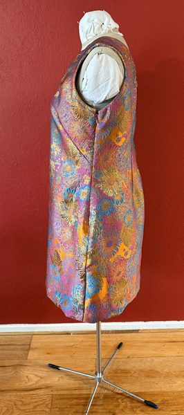 1960s Vibe Orange Multi Dress Left. Vogue V1537