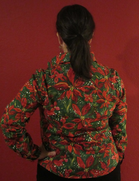 Poinsetta Button Down Shirt Back