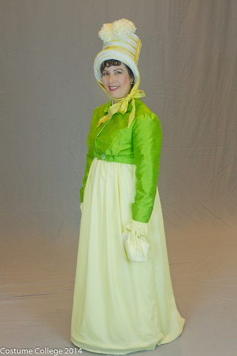 Reproduction Regency Yellow Dress Left Quarter View. Photo by Andrew Schmidt.