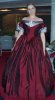 burgandy silver evening dress