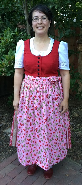 Cherry Dirndl Burda 8448 Front. 