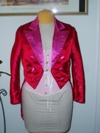 women's red and pink satin tailcoat