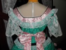 teal roses fancy dressbodice back view