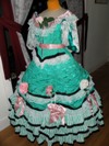 teal roses fancy dress three quarter left view