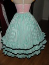 teal roses fancy dress underskirt back view