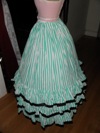 teal roses fancy dress underskirt left view