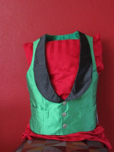 Reproduction Green Victorian Waistcoat. Medium Front./>
<img 
src=