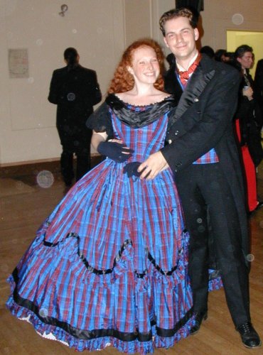 Whitton and Sam in plaid taffeta