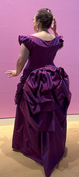 Reproduction 1880s Intergalactic Purple Evening Dress at Crocker ArtMix November 2024. 