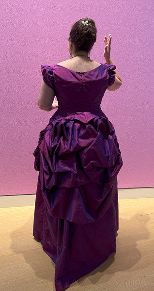Reproduction 1880s Intergalactic Purple Evening Dress at Crocker ArtMix November 2024. 