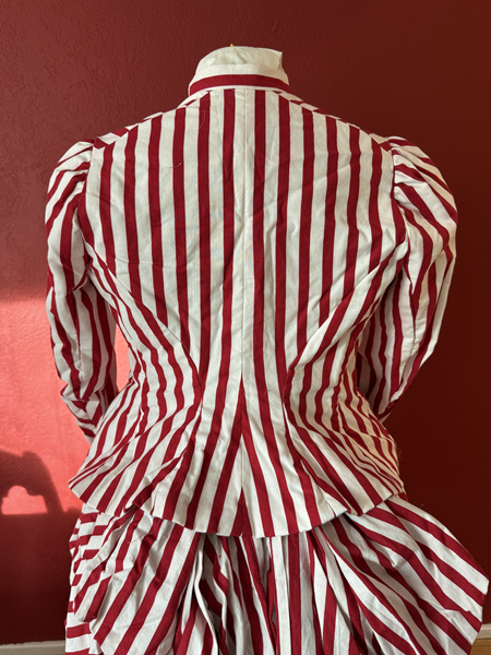 Reproduction 1885 Red Striped Bodice Back.Truly Victorian TV460 