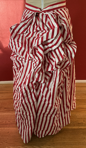 Reproduction 1885 Red Striped Underskirt Back.Truly Victorian TV261 