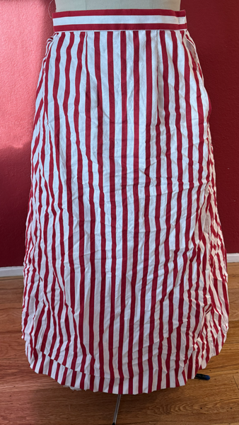 Reproduction 1885 Red Striped Underskirt Front.Truly Victorian TV261 