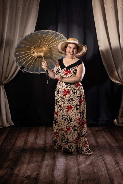 1930s Beach Pajamas at Costume College 2024. Photo by Mark Edwards Photographer. Wearing History 3017.