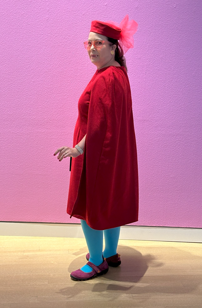 Red Cape Dress at Crocker ArtMix October 2024. 			 Vogue V1982. 