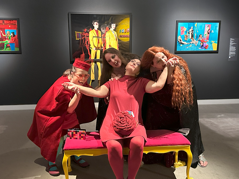 Red Cape Dress at Crocker ArtMix October 2024. 			 Vogue V1982. 