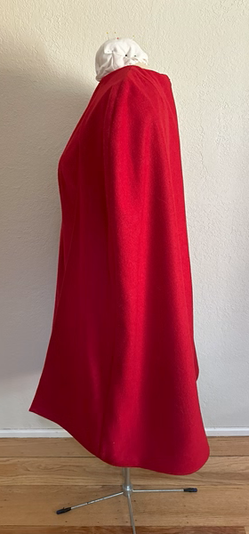 Red Cape Dress Left. Vogue V1982.