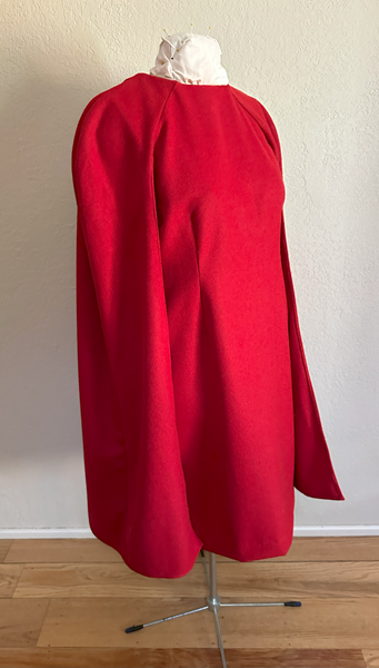 Red Cape Dress Right Quarter View. Vogue V1982. 