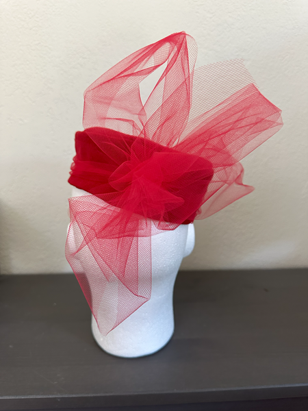 Red PillBox Hat Back. 
