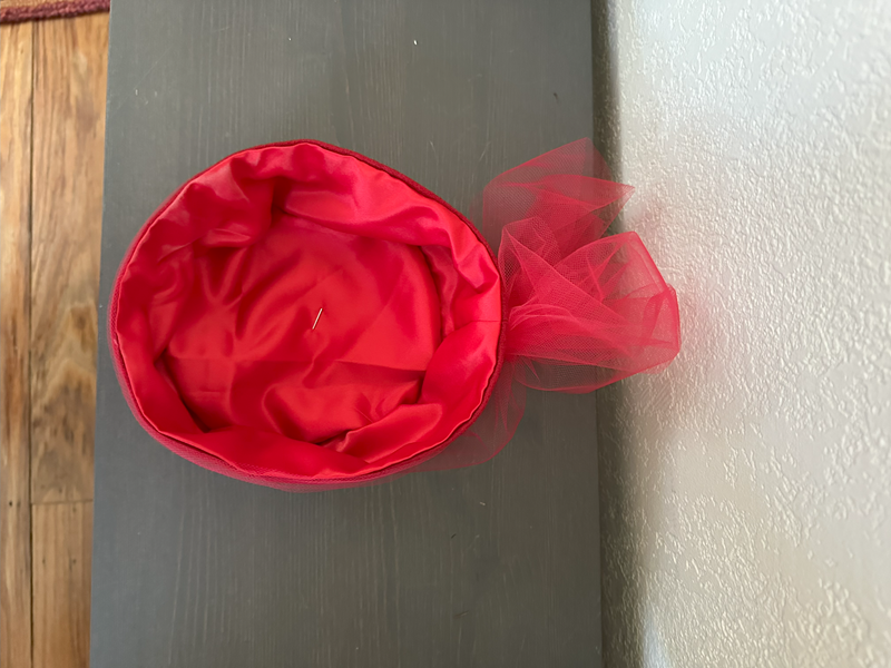 Red PillBox Hat Inside.  