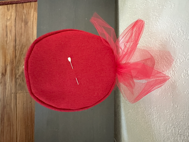 Red PillBox Hat Top.  